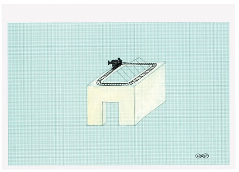 Loop 2009 graphite, felt-tip pen, and gouache on graph paper in artist&#039;s frame