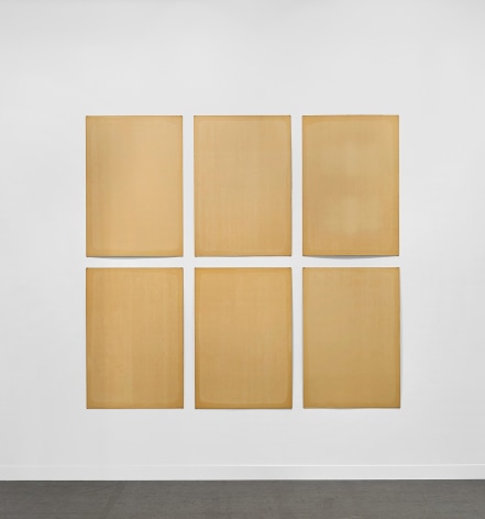 Franz Erhard Walther, Sechs Maschinenpappen mit &Ouml;lrand [Six Millboards with Oily Edges], 1962, at Peter Freeman, Inc.