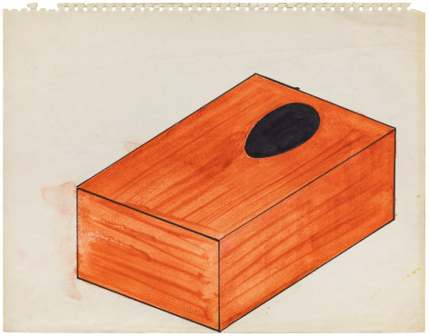 DONALD JUDD, Study for a painted wood sculpture with an oval hole