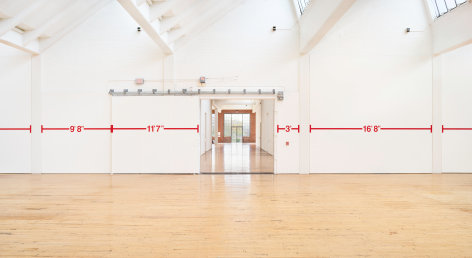 Mel Bochner, Measurement Room: No Vantage Point, 1969/2019. Installation view, Dia:Beacon, Beacon, New York.