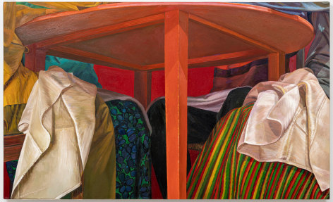 Catherine Murphy, Under the Table, 2022, oil on canvas, at Peter Freeman, Inc.