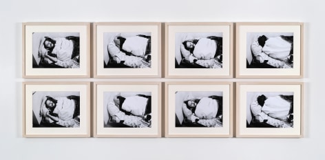 Mladen Stilinović (1947&ndash;2016), Umjetnik radi [Artist at Work], 1978, gelatin silver print, in eight parts, at Peter Freeman, Inc.