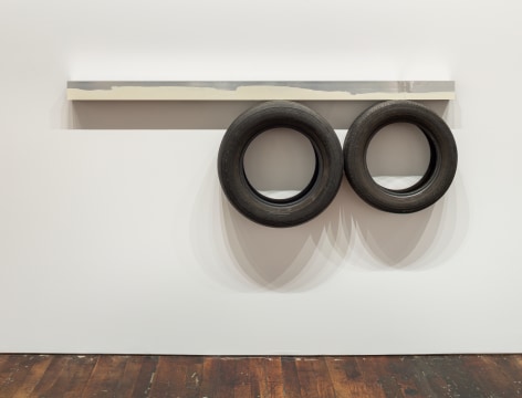One Line (horizontal), Two Circles Underneath, 2014