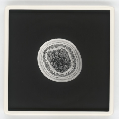 Perle_28, 2018 unique photolithograph and hand-blown crown glass