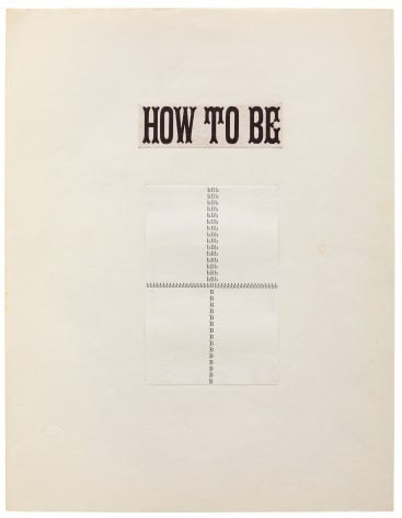 N.H. Pritchard, Untitled (How to Be) at Peter Freeman, Inc.