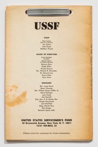 SETH SIEGELAUB, The United States Servicemen&rsquo;s Fund Art Collection catalogue