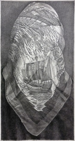 Catherine Murphy, Ships, 2024, graphite on paper, at Peter Freeman, Inc.