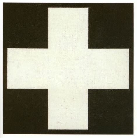 ROBERT MOSKOWITZ&nbsp;(1935&ndash;2024), Red Cross (White on Black)