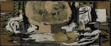 Georges Braque, Verre et Compotier, 1922 Oil on canvas 26.5 x 65.5 cm. (10 3/8 x 25 3/4 in.)