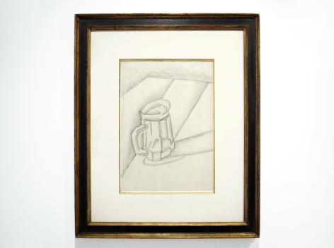 Juan Gris, Bock de Bi&egrave;re, 1911 Charcoal on paper 47.8 x 31.5 cm. (18 7/8 x 12 3/8 in.)  This drawing made with charcoal on paper represents a pint of beer, the shape of it looks prismatic.