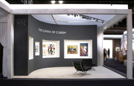 Installation view of The Climax of Cubism, booth 301 at TEFAF Spring 2019. Photography by Studio MDA. View from the side.