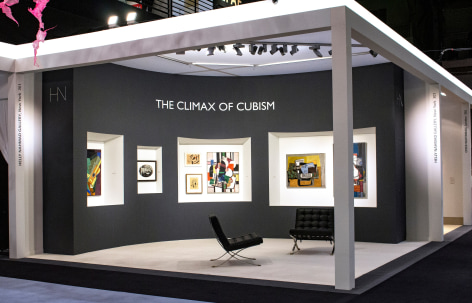 Installation view of The Climax of Cubism, booth 301 at TEFAF Spring 2019. Photography by Studio MDA. View from the front.