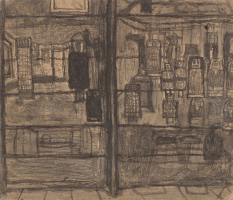 James Castle (1899 - 1977), Untitled (Interior figures/ large interior with figures), n.d.