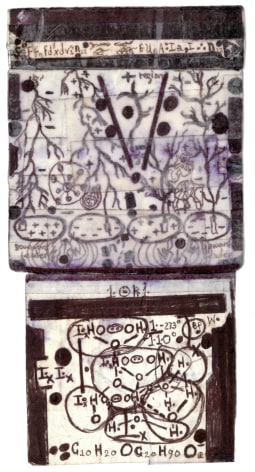 Mooselene,&nbsp;c. 2011, Ballpoint pen on paper with Scotch tape