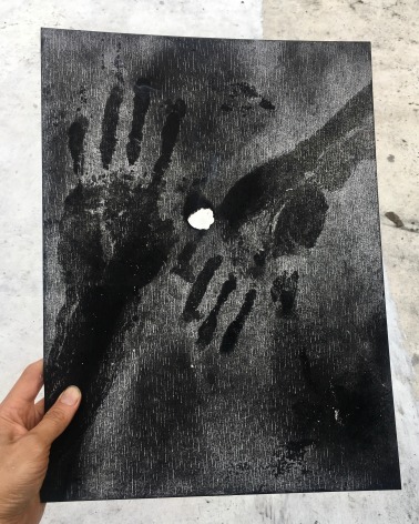 Untitled, 2020 Charcoal, graphite, oil pastel, artist finger oils on drawing paper