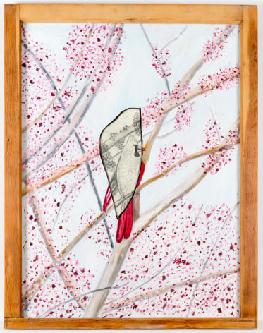 Day of Spring,&nbsp;2016, Oil on canvas and graphite on paper in glass
