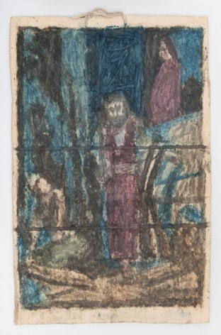 James Castle (1899 - 1977), Untitled (Jesus figure on ice cream carton), n.d.