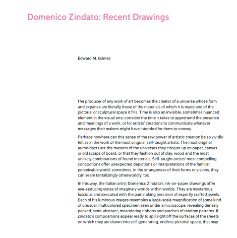 Domenico Zindato Recent Drawings