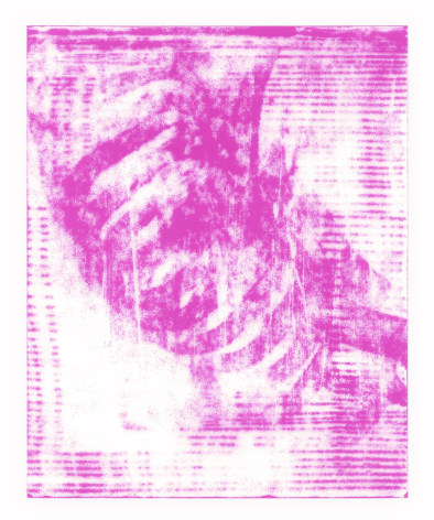 Brett Ginsburg,&nbsp;Digital scan of:&nbsp;Untitled (4LW), 2024, pressure distributive film, 5 x 4 in (12.7 x 10.2 cm). unique.