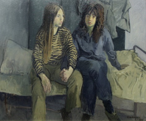 Raphael Soyer, Elizabeth and Marcia, c. 1960, oil on canvas, 25 x 30 inches