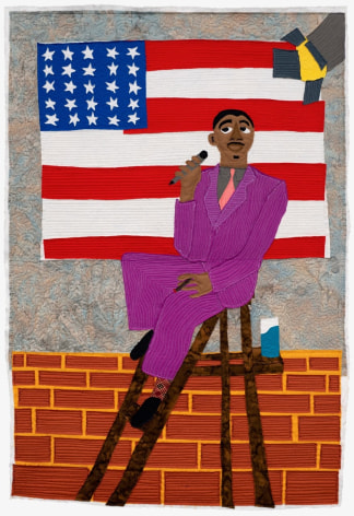 Michael Thorpe, Dick 4 President, 2021, textile, quilting cotton, thread, 25 1/2 x 37 inches