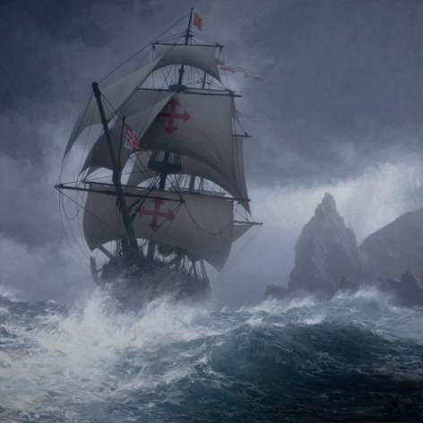 guillermo munoz vera, Cape Horn, 2010, oil on canvas mounted on panel, 59 x 59 inches