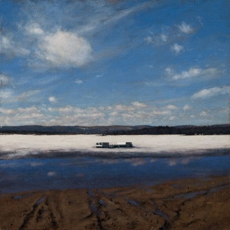 Linden Frederick, Raft, 2008, oil on panel, 12 1/4 x 12 1/4 inches