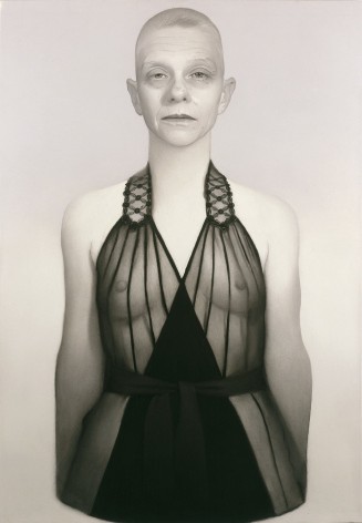 Susan Hauptman, Self-Portrait (La Perla #1), 2006, charcoal on paper, 54 x 40 inches
