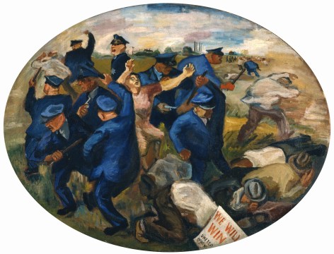 William Gropper, Little Steel, ca. 1938, oil on canvas, 33 3/4 x 44 1/2 inches