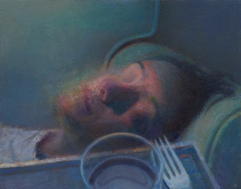 paul fenniak, Sleeping Woman, 2018, oil on wood, 11 x 14 inches