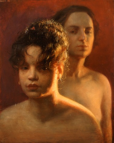Steven Assael Pat and Candice, 1999, oil on panel, 14 x 11 inches
