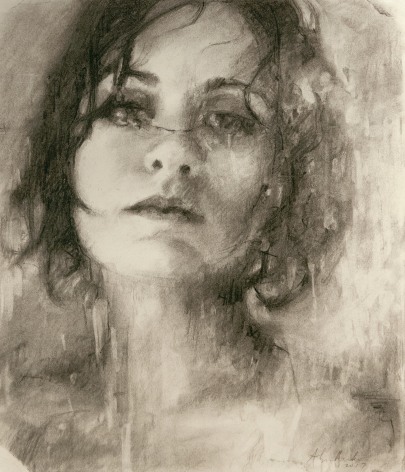 Alyssa Monks Self Portrait in Charcoal, 2017 charcoal on paper 12 x 10 inches