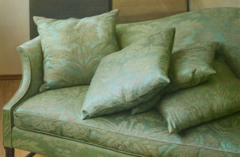 Claudio Bravo, Green Sofa, 1991, pastel on paper, 31 1/4 x 45 7/8 inches
