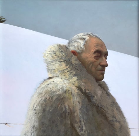 Bo Bartlett, Andrew Wyeth on Snow Hill (SOLD), 2017, oil on canvas, 20 x 20 inches