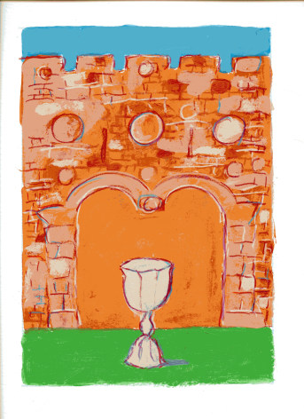 mark podwal, Elijah's Cup, 2011, acrylic, gouache and colored pencil on paper, 16 x 12 inches