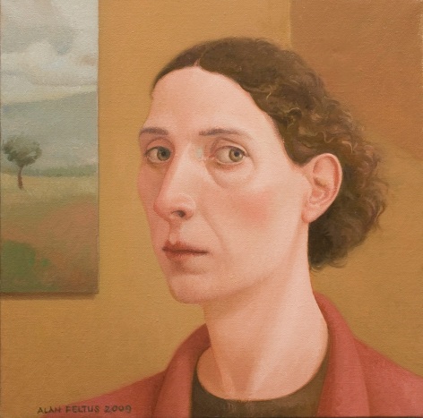 alan feltus, Sandra, 2009, oil on canvas, 13 3/4 x 13 3/4 inches