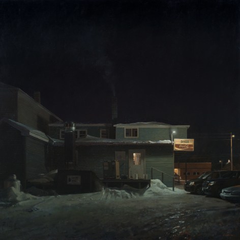 linden frederick, Short Order (SOLD), 2013, oil on linen, 55 x 55 inches