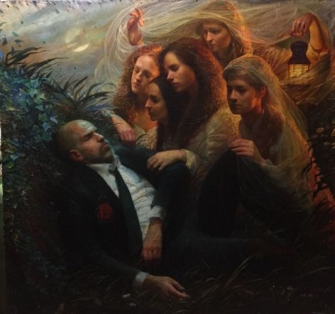 Steven Assael, Fallen Groom, 2015, oil on canvas, 68 x 72 inches