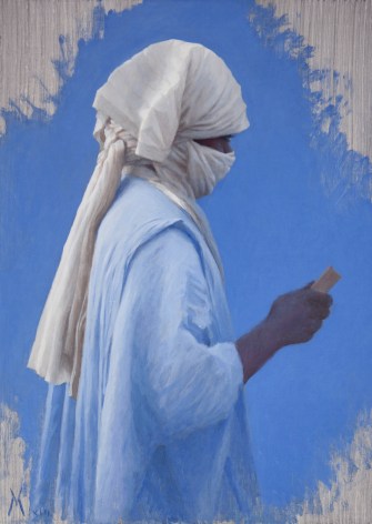 Guillermo Mu&ntilde;oz Vera, Study for a Man from Mali, Timbuktu (SOLD), 2013, oil on canvas mounted on panel, 27 1/2 x 19 5/8 inches