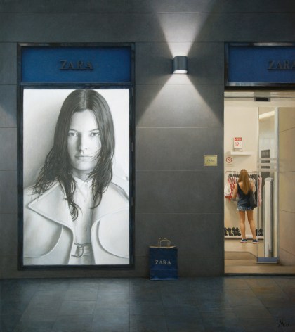 guillermo munoz vera, Zara, 2017, oil on canvas mounted on panel, 72 x 62 3/4 inches