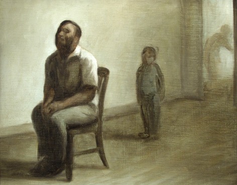 wade Schuman, Study for &ldquo;Blind Singer&rdquo; (SOLD), 1992, oil on linen mounted on panel, 12 3/4 x 15 3/4 inches