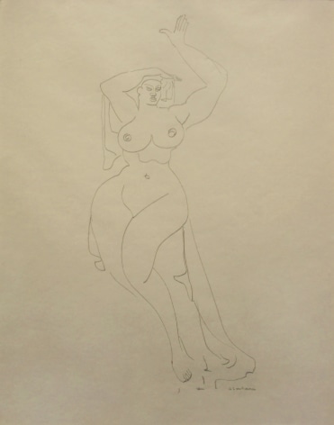 Gaston Lachaise, Standing Nude (SOLD), c. 1930-1933, graphite on paper, 24 x 19 inches