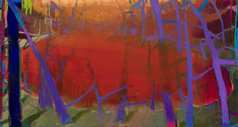 Brian Rutenberg, A Little Long Time, 2019, oil on linen, 48 x 90 inches