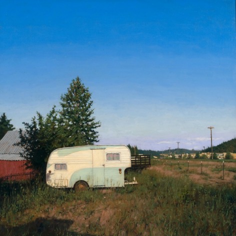 Linden Frederick, Wal-Mart (SOLD), 2007, oil on panel, 12 1/4 x 12 1/4 inches