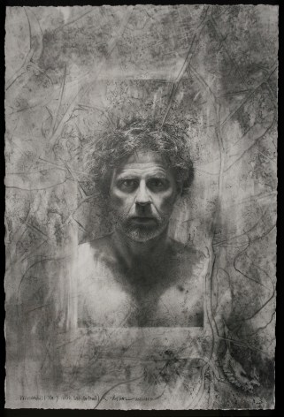 kent bellows, Winterkill No. 3 (with Self-Portrait) (SOLD), 1993, graphite on paper, 20 1/2 x 13 3/4 inches