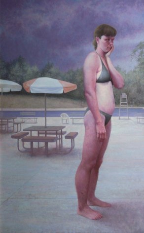 michele fenniak, Morning Swim, 2005, oil on panel, 48 x 30 inches