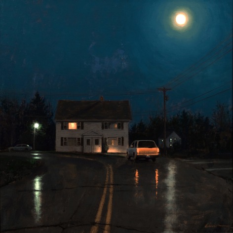 Linden Frederick, Duplex (SOLD), 2007, oil on panel, 12 1/4 x 12 1/4 inches