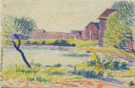 Oscar Bluemner South River Aug. 1, 1911, 1911 pastel on paper 5 x 7 3/4 inches