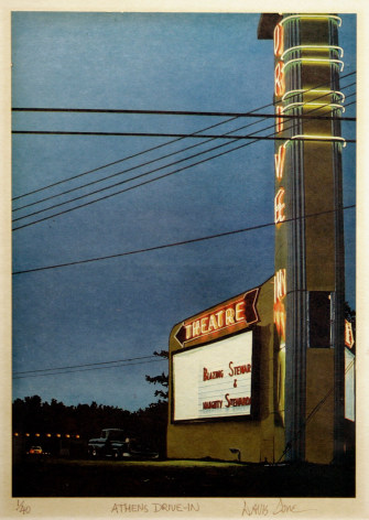 Davis Cone, Athens Drive - In , nd, color lithograph on paper, 17 1/4 x 14 inches, Edition 1/40