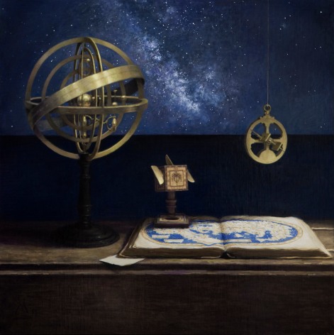 guillermo munoz vera, Celestial Navigation, 2011, oil on canvas mounted on panel, 35 1/2 x 35 1/2 inches